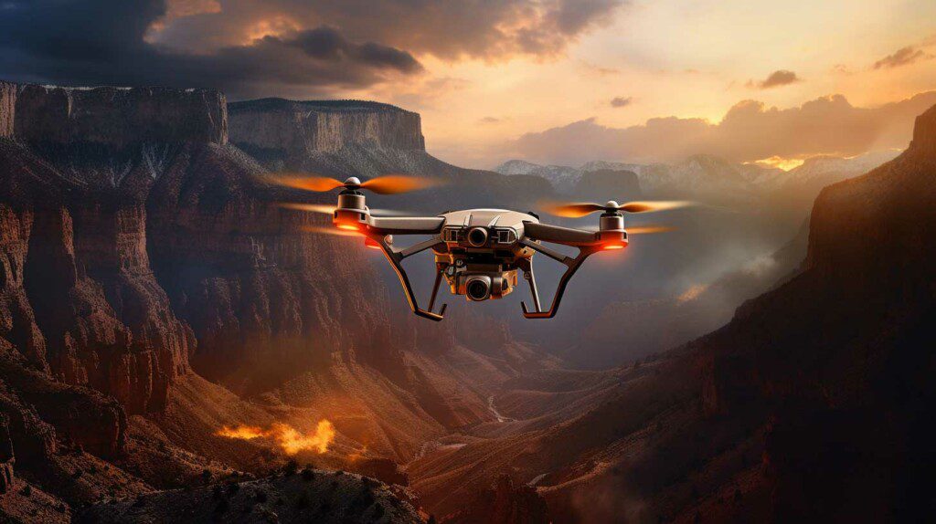Drone monitoring forest fire